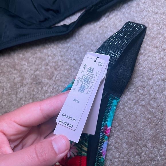 Women's Black and Floral Bikini Set Victoria’s Secret Pink NEW - Picture 3 of 4